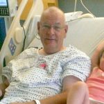 Transplant recipient, Dennis in hospital