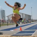 Jill doing a long jump